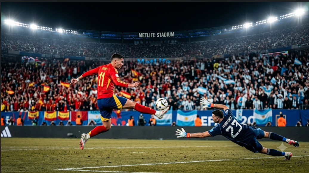 Review: Akhir Penantian 16 Tahun, Voli Dramatis Ferran Torres Runtuhkan Tembok Kokoh Argentina di New Jersey