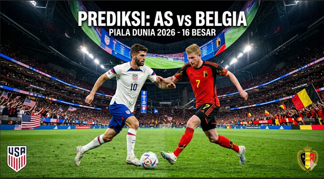 Prediksi Bola: AS vs Belgia 8 Juli 2026 – 16 Besar Piala Dunia