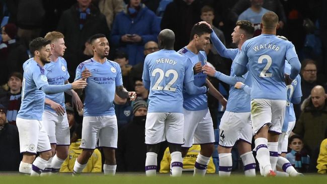 Hasil Liga Inggris : Manchester City Bekap Wet Ham 2-0